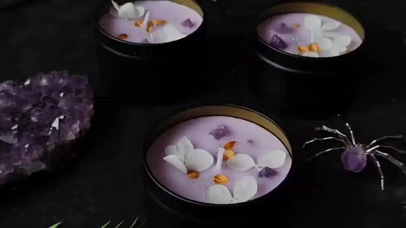 Soy Wax Candle in Black Metal Jar Long Burning by House Of Avana