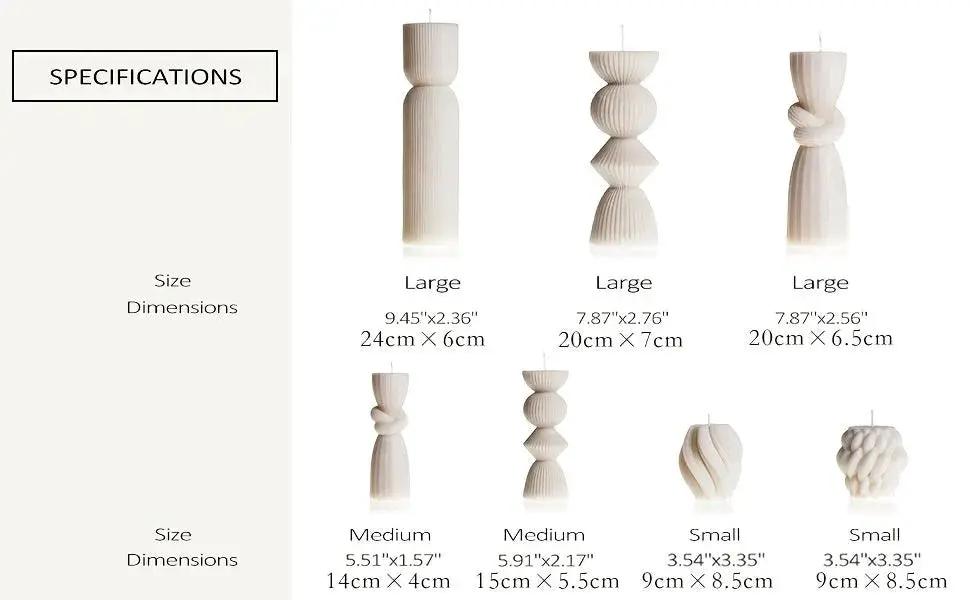 Soy Wax Ribbed Pillar Candles 7-Pack by House Of Avana