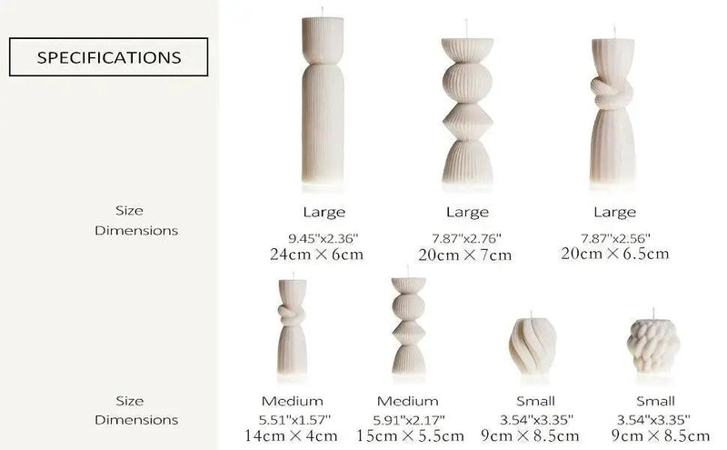 Soy Wax Ribbed Pillar Candles 7-Pack by House Of Avana