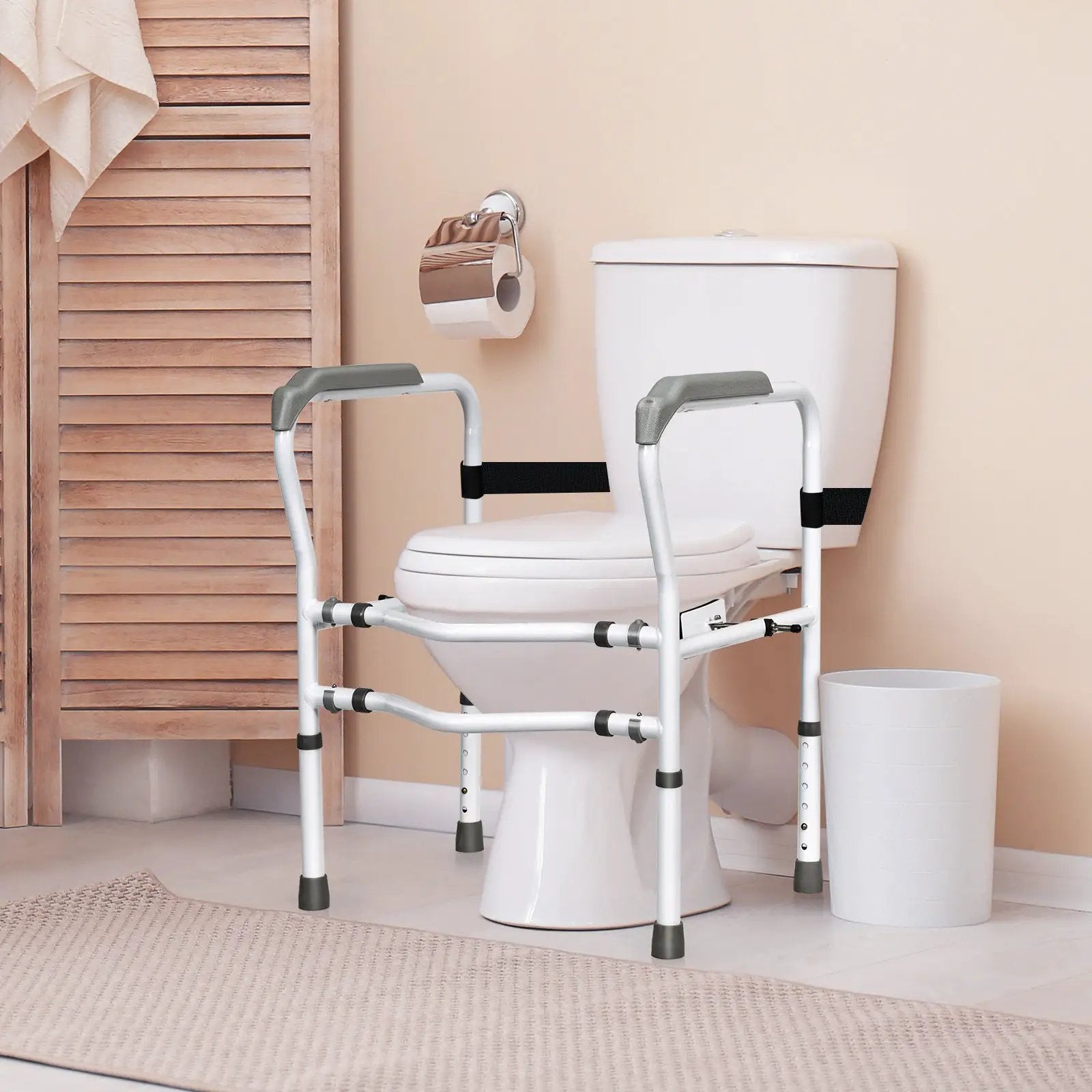 Steel Safety Toilet Rail with Created Fixable Clamp by DirectDeals