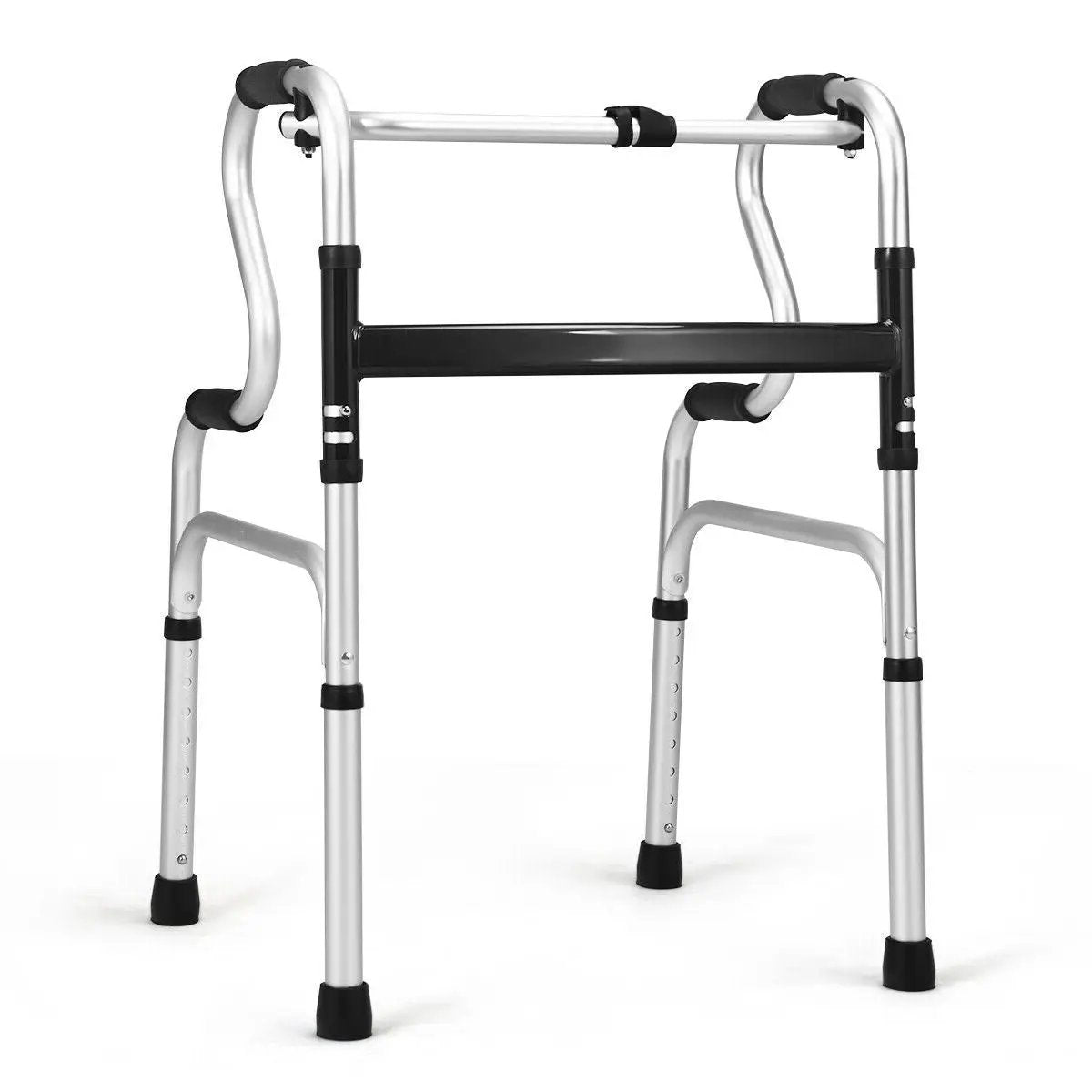 One-Button Folding Aluminum Walking Frame Walker by DirectDeals