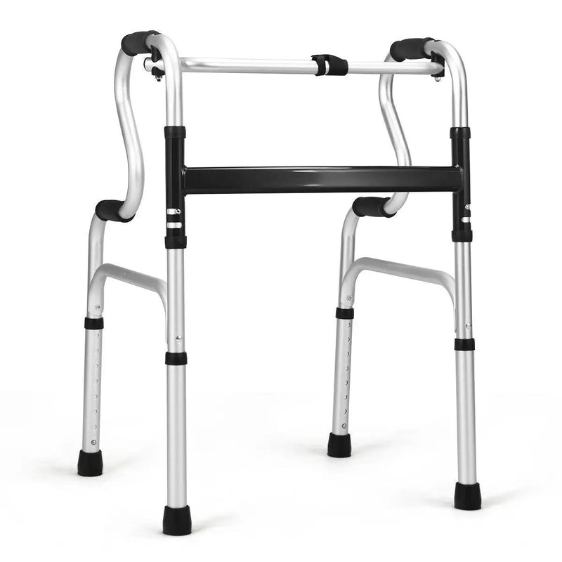 One-Button Folding Aluminum Walking Frame Walker by DirectDeals