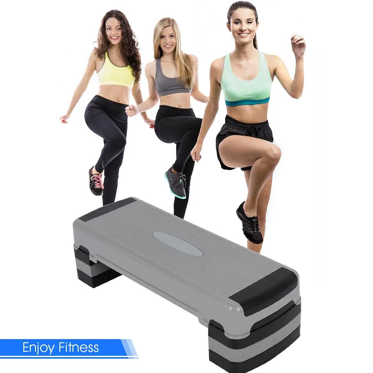35 Inch Aerobic Cardio Adjustable Exercise Stepper with Risers by DirectDeals