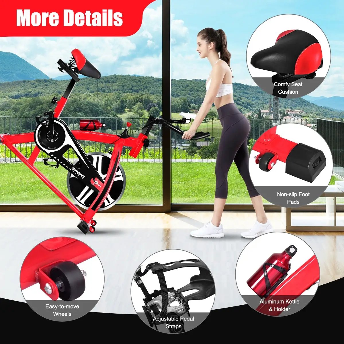 Adjustable Exercise Bicycle for Cycling and Cardio Fitness by DirectDeals