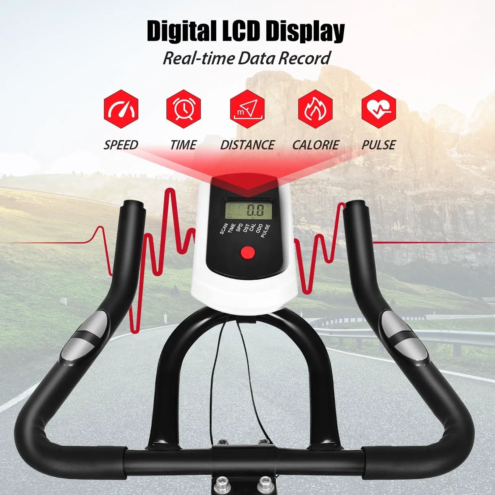 Adjustable Exercise Bicycle for Cycling and Cardio Fitness by DirectDeals