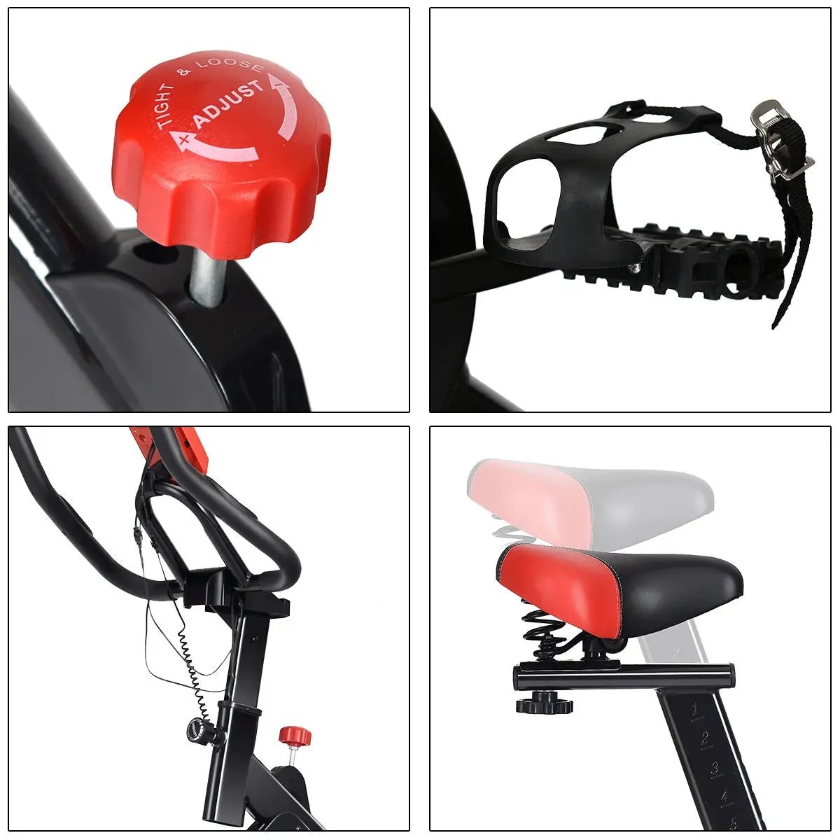 Indoor Exercise Bike Belt Driven Stationary Bike with Pulse Sensor & Phone Holder by DirectDeals