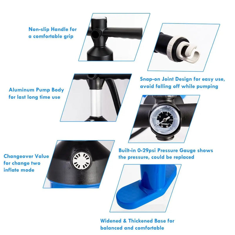 Double Action Manual inflation SUP Hand Pump with Gauge by DirectDeals
