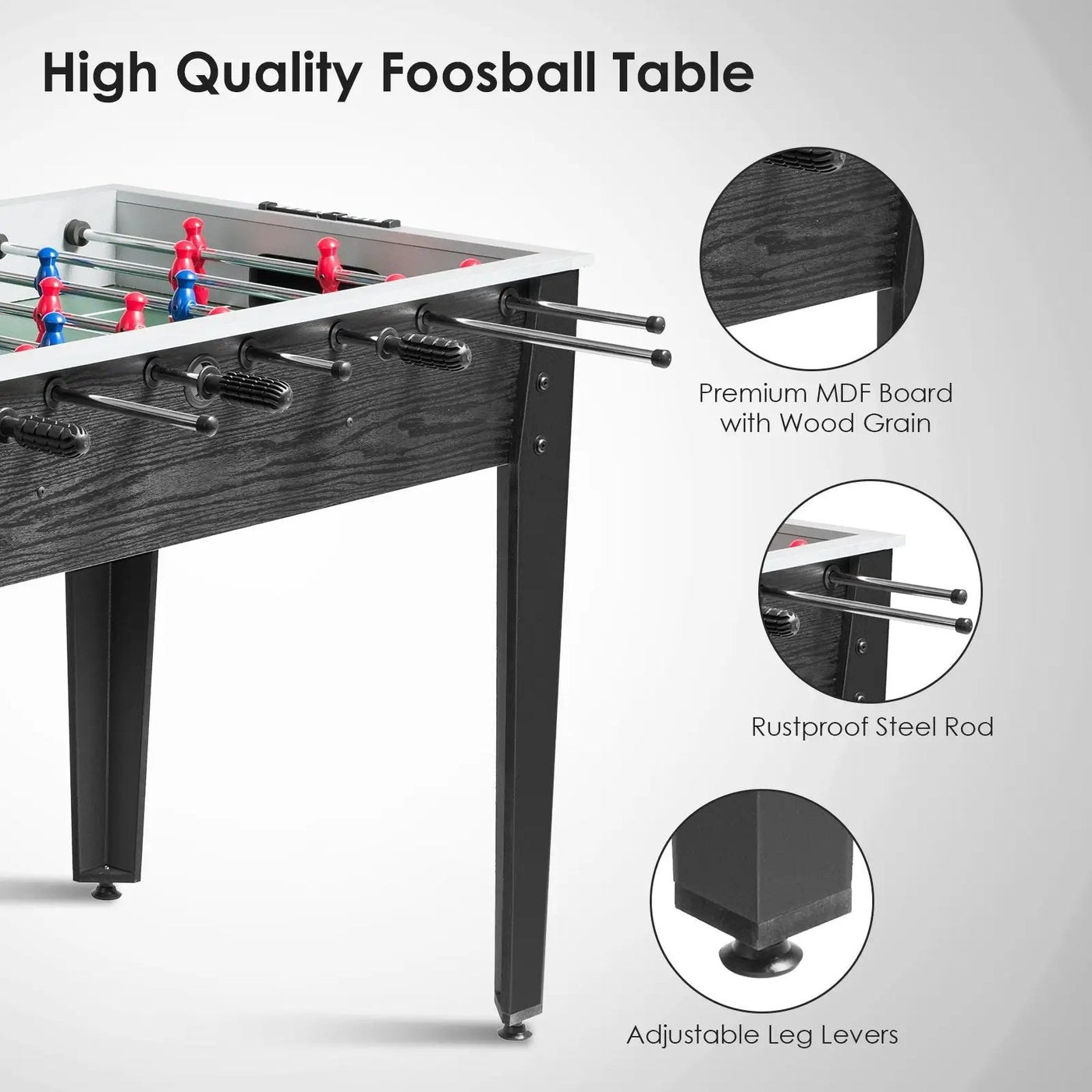 48 Inch Competition Sized Home Recreation Wooden Foosball Table by DirectDeals