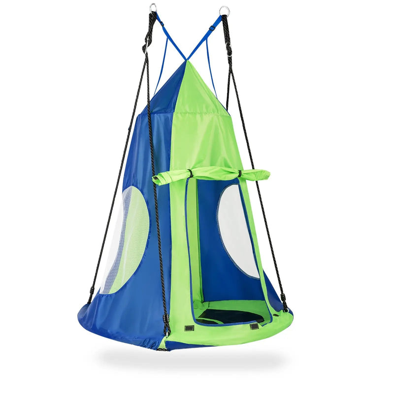 2-in-1 40 Inch Kids Hanging Chair Detachable Swing Tent Set by DirectDeals