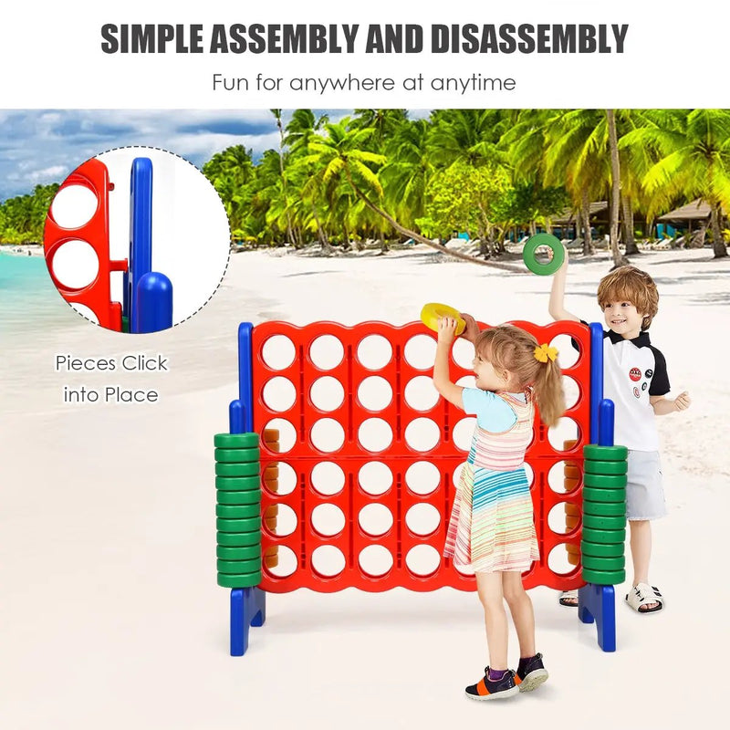 Jumbo 4-to-Score Giant Game Set with 42 Jumbo Rings and Quick-Release Slider by DirectDeals