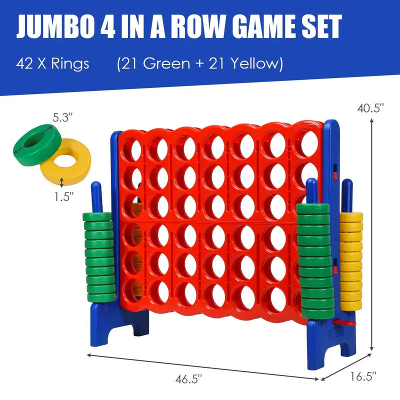 Jumbo 4-to-Score Giant Game Set with 42 Jumbo Rings and Quick-Release Slider by DirectDeals