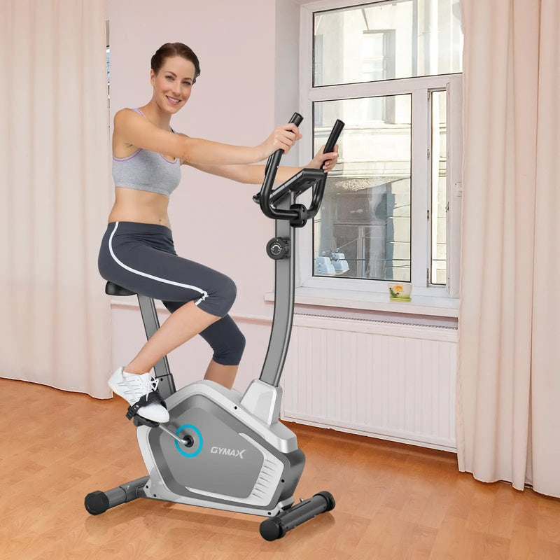 Magnetic Stationary Upright Cycling Bike with 8-Level Resistance by DirectDeals