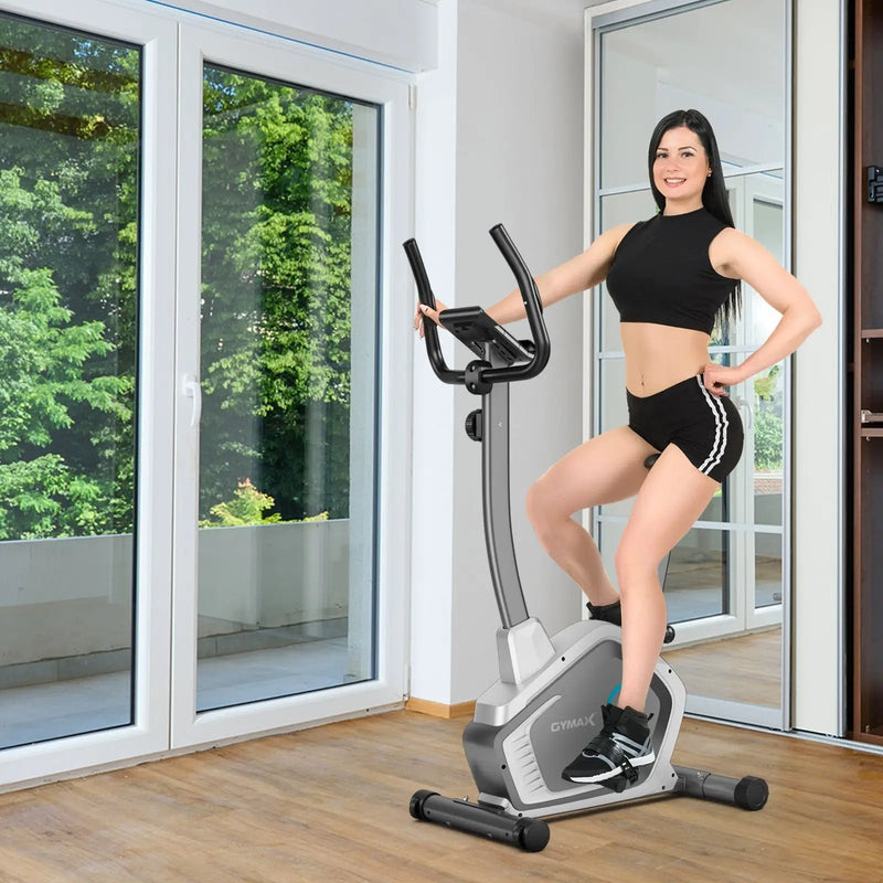 Magnetic Stationary Upright Cycling Bike with 8-Level Resistance by DirectDeals