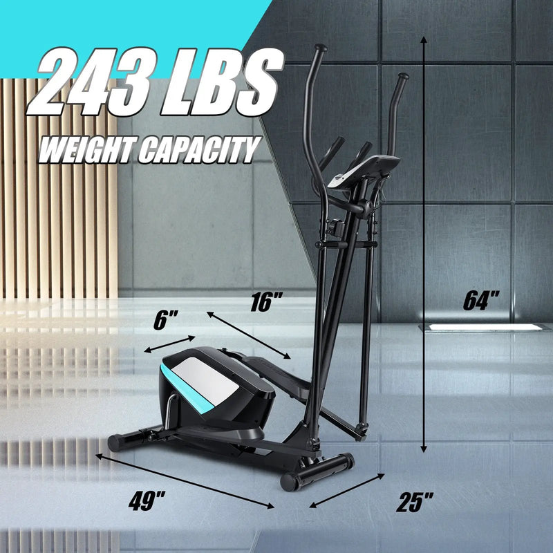 Magnetic Elliptical Machine Cross Trainer with Display Pulse Sensor 8-Level by DirectDeals
