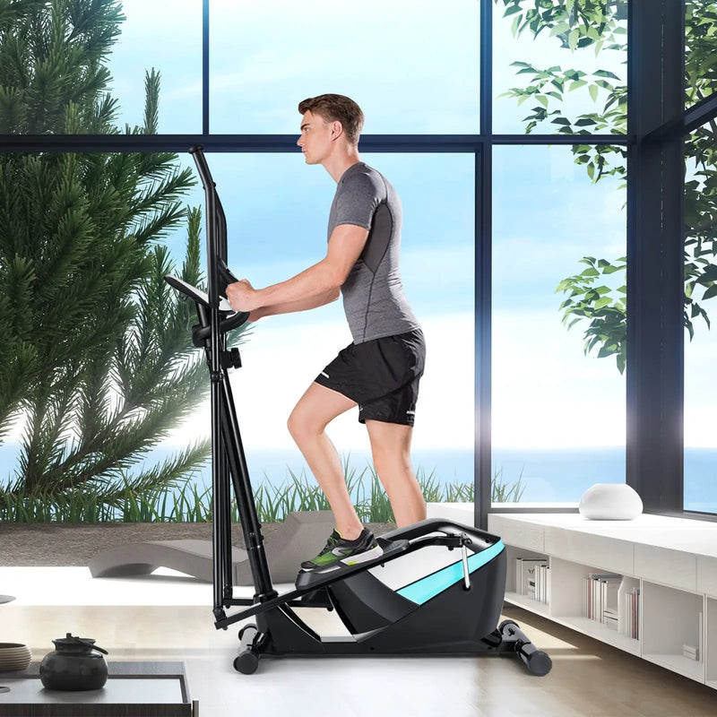 Magnetic Elliptical Machine Cross Trainer with Display Pulse Sensor 8-Level by DirectDeals