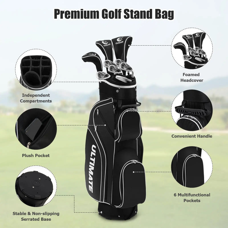 Women's Complete Golf Club Set - 10 Piece with Stand Bag by DirectDeals