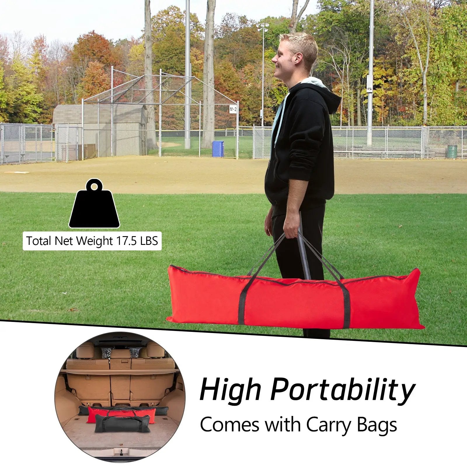 Portable Practice Net Kit with 3 Carrying Bags by DirectDeals