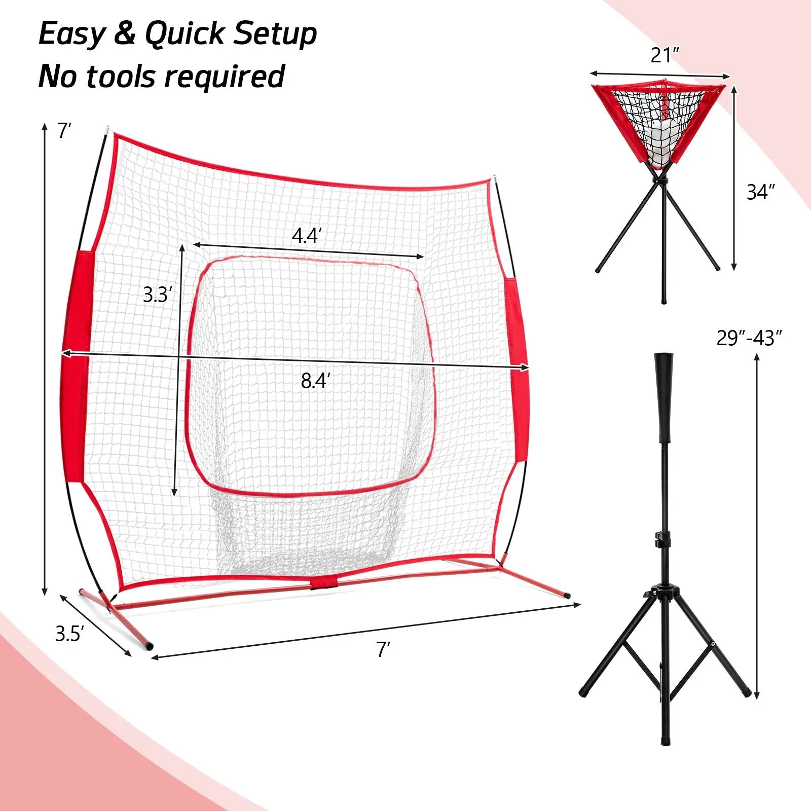 Portable Practice Net Kit with 3 Carrying Bags by DirectDeals