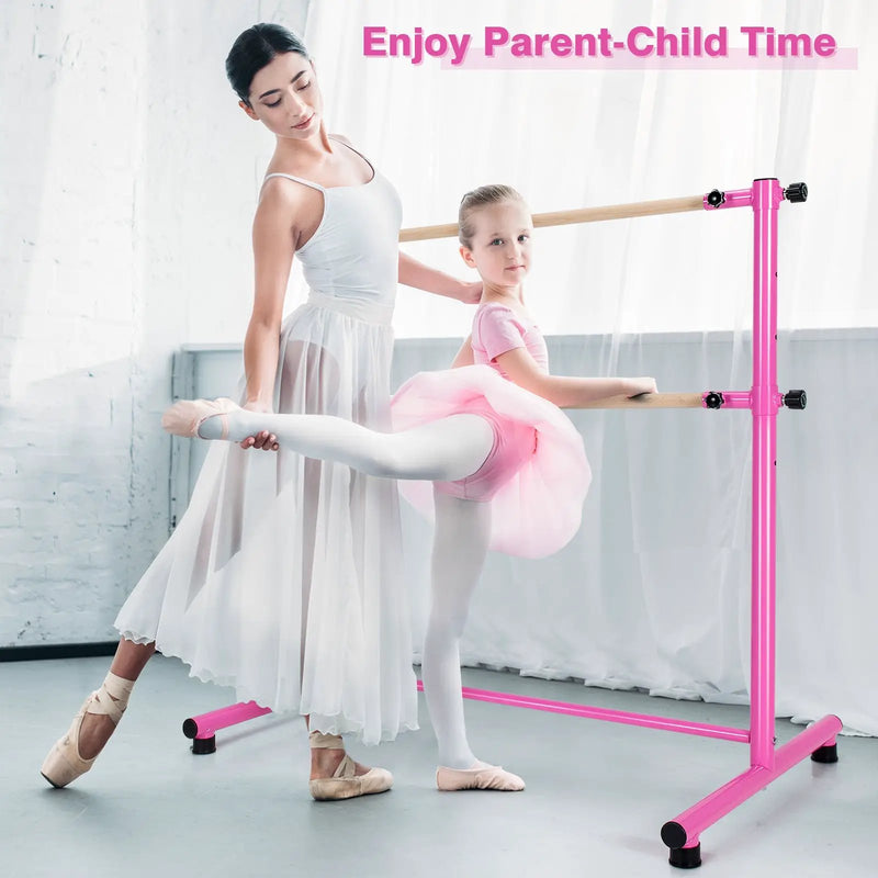 47 Inch Double Ballet Barre with Anti-Slip Footpads by DirectDeals