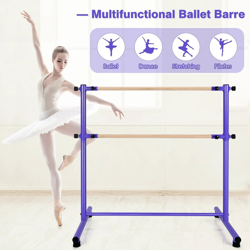 47 Inch Double Ballet Barre with Anti-Slip Footpads by DirectDeals