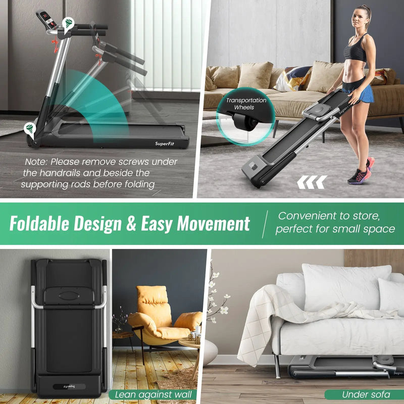 Foldable Treadmill with APP Control and LED Display 2.25 HP by DirectDeals