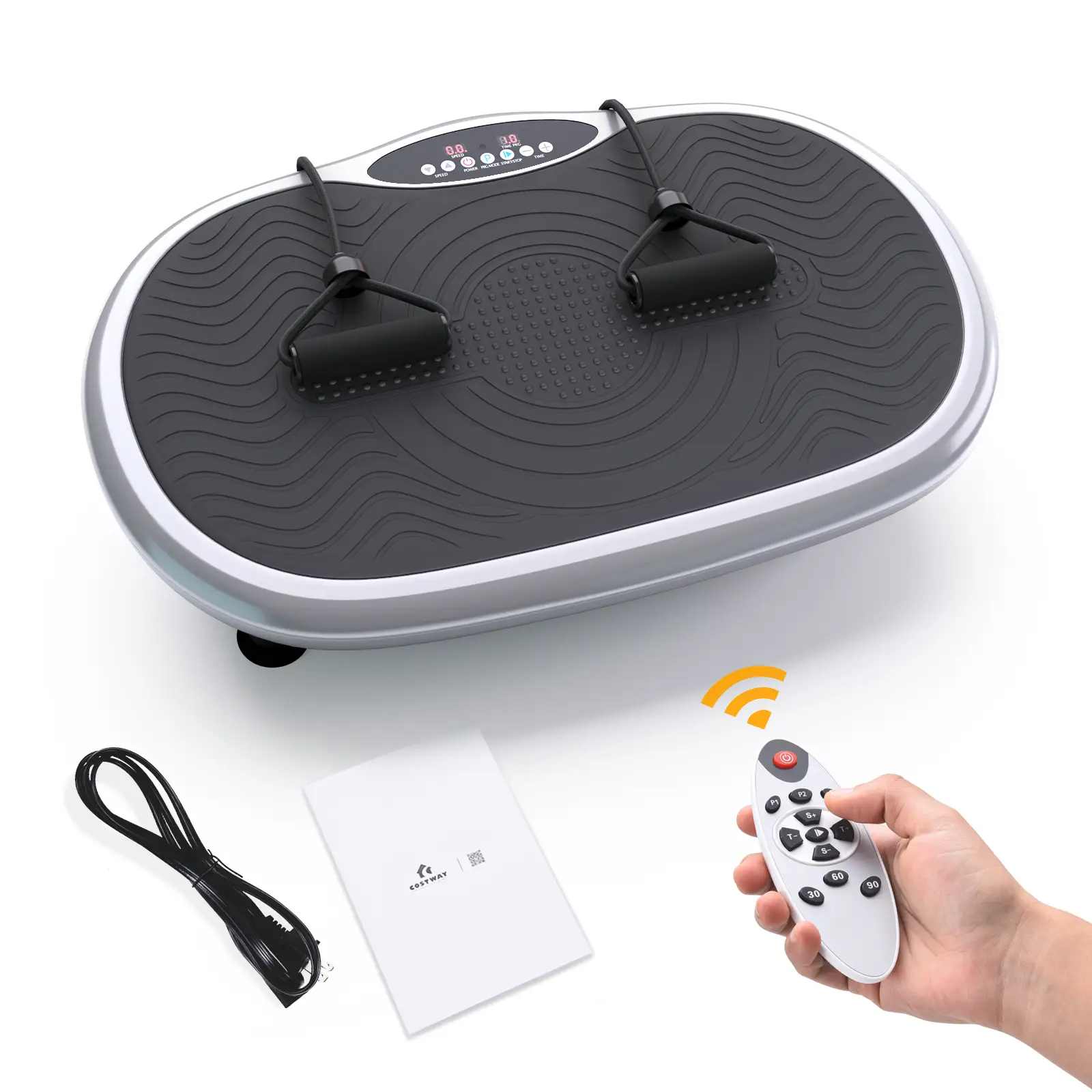 Mini Vibration Body Fitness Platform with Loop Bands by DirectDeals