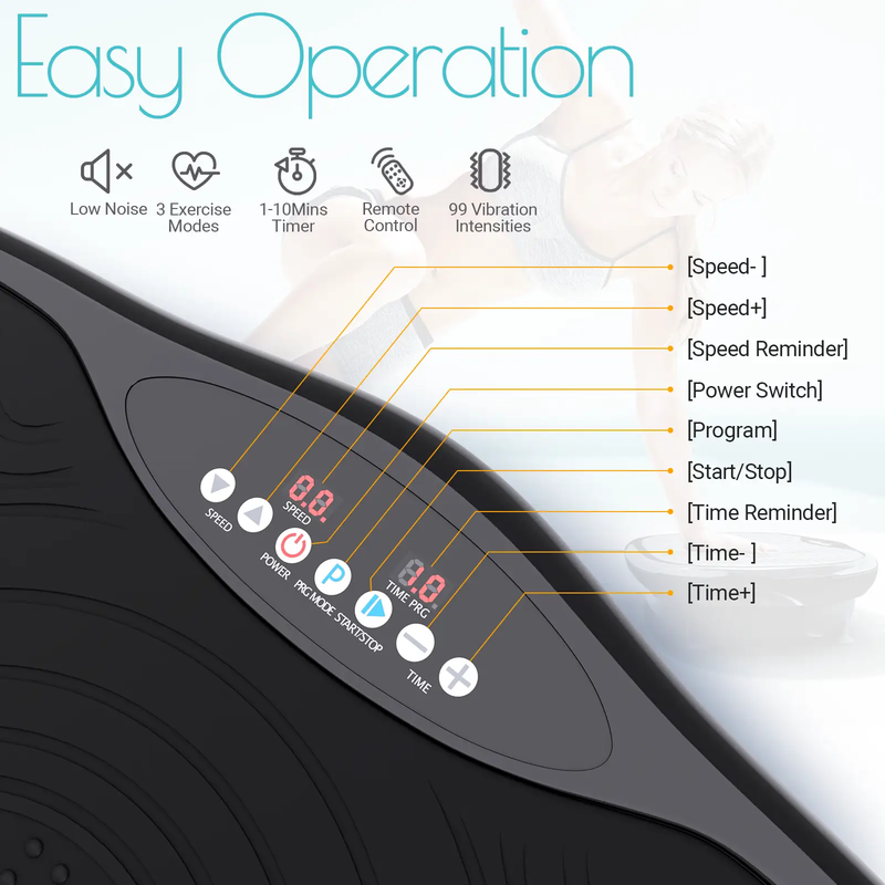 Mini Vibration Body Fitness Platform with Loop Bands by DirectDeals