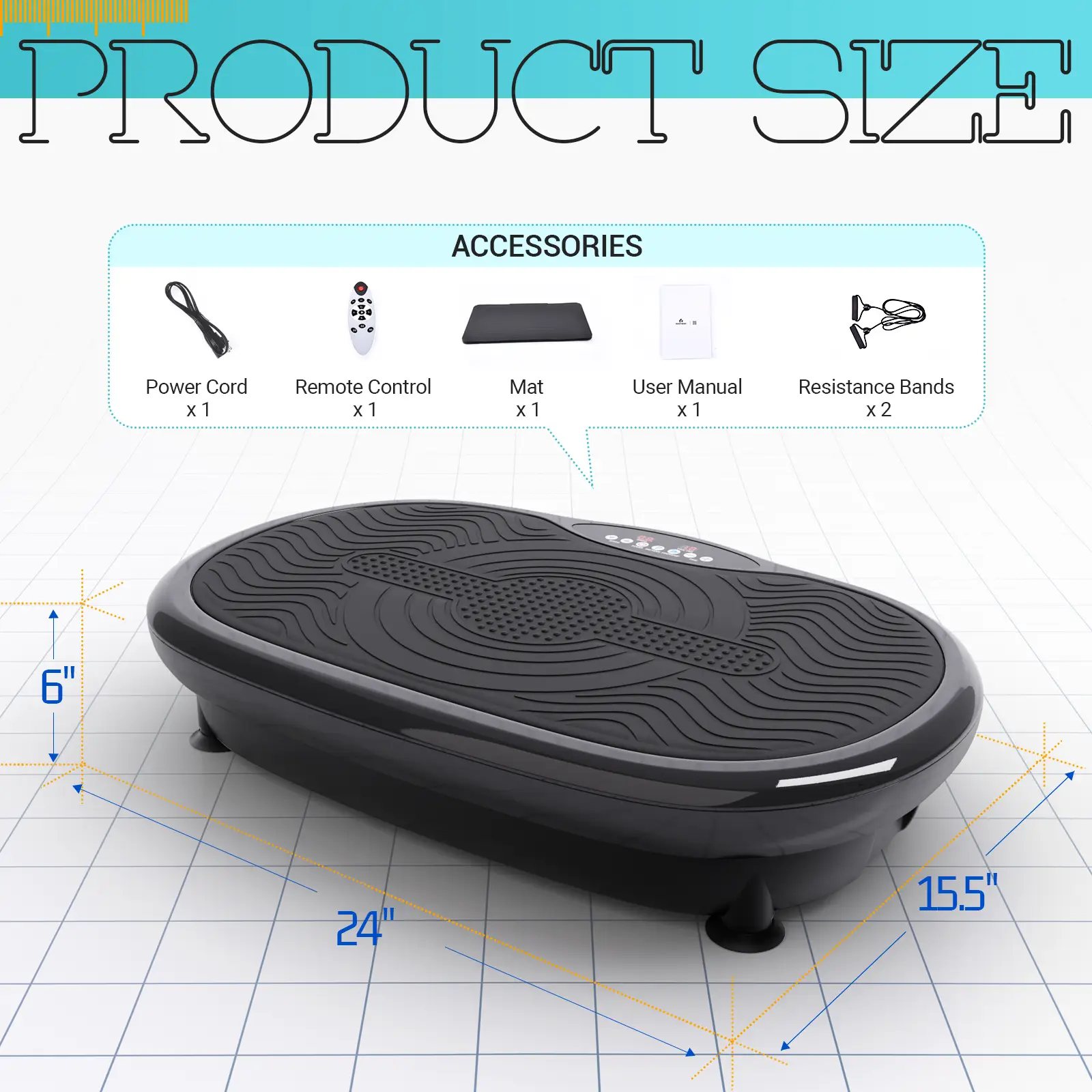 Mini Vibration Body Fitness Platform with Loop Bands by DirectDeals