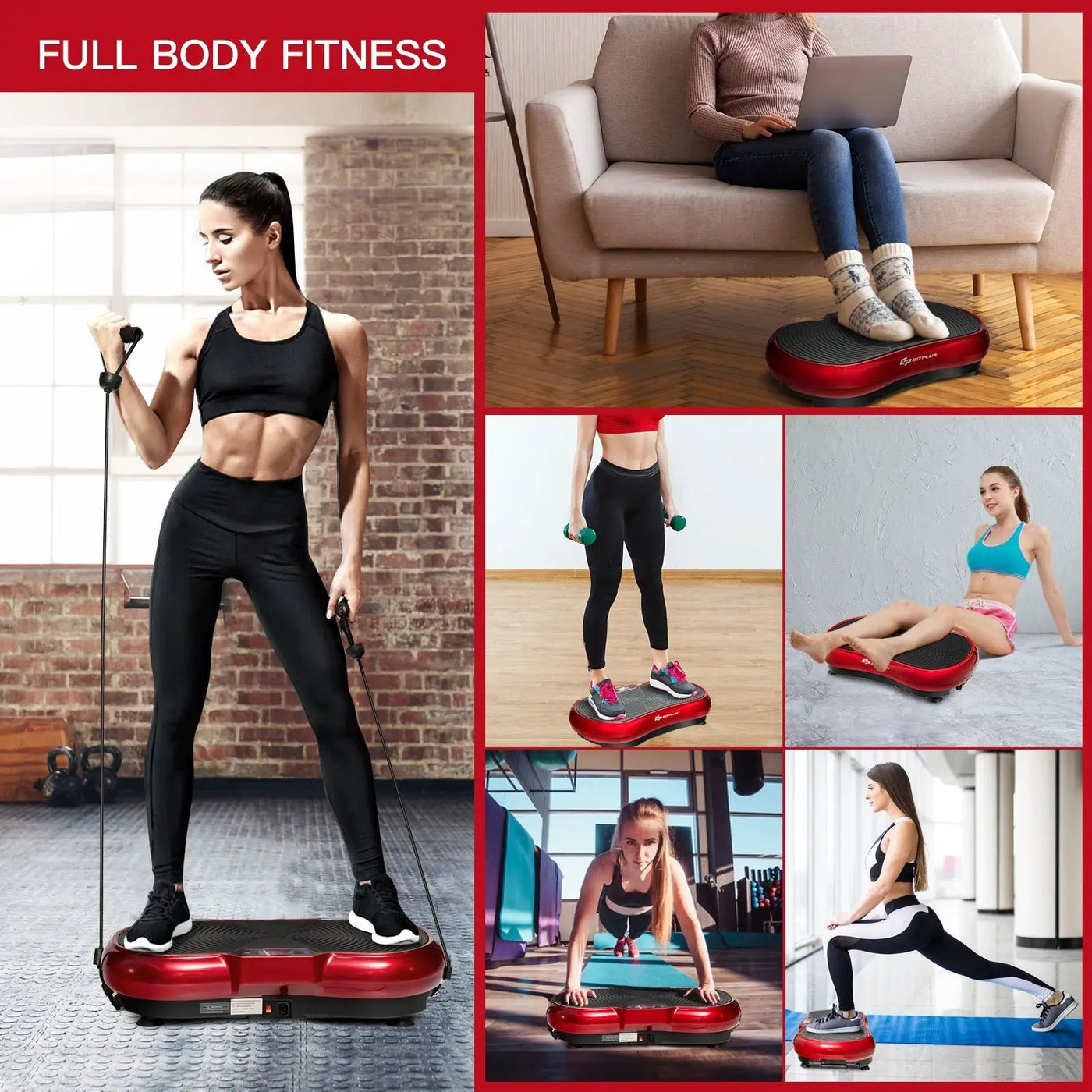 3D Vibration Plate Fitness Machine with Remote Control by DirectDeals