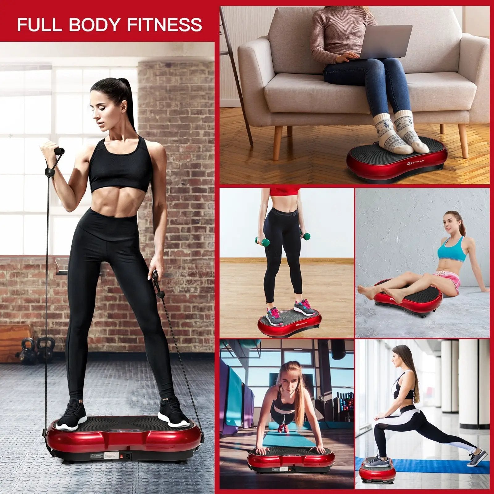 3D Vibration Plate Fitness Machine with Remote Control by DirectDeals