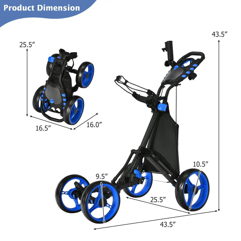 Golf Push Pull Cart with Foot Brake by DirectDeals