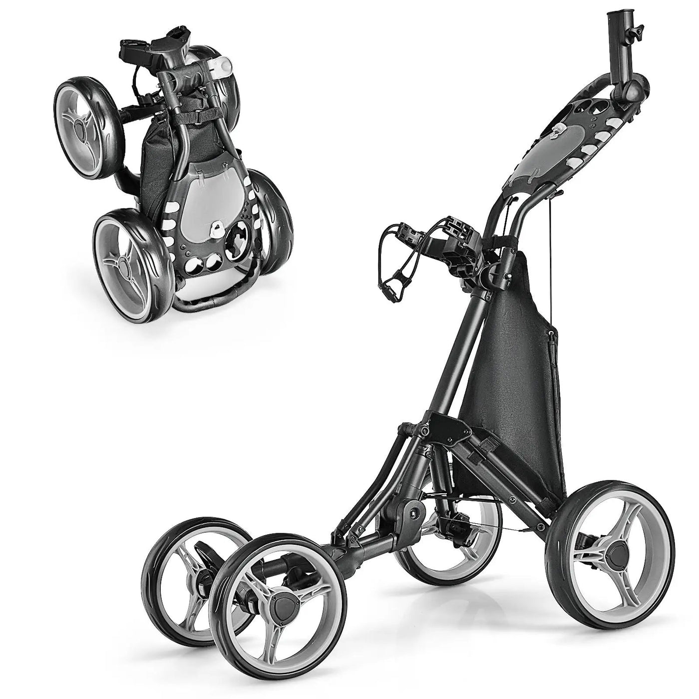 Golf Push Pull Cart with Foot Brake by DirectDeals
