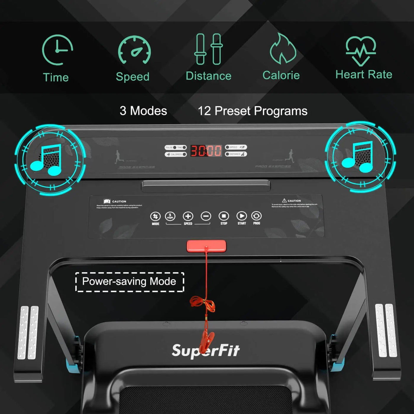 Folding Electric Compact Walking Treadmill with APP Control Speaker by DirectDeals