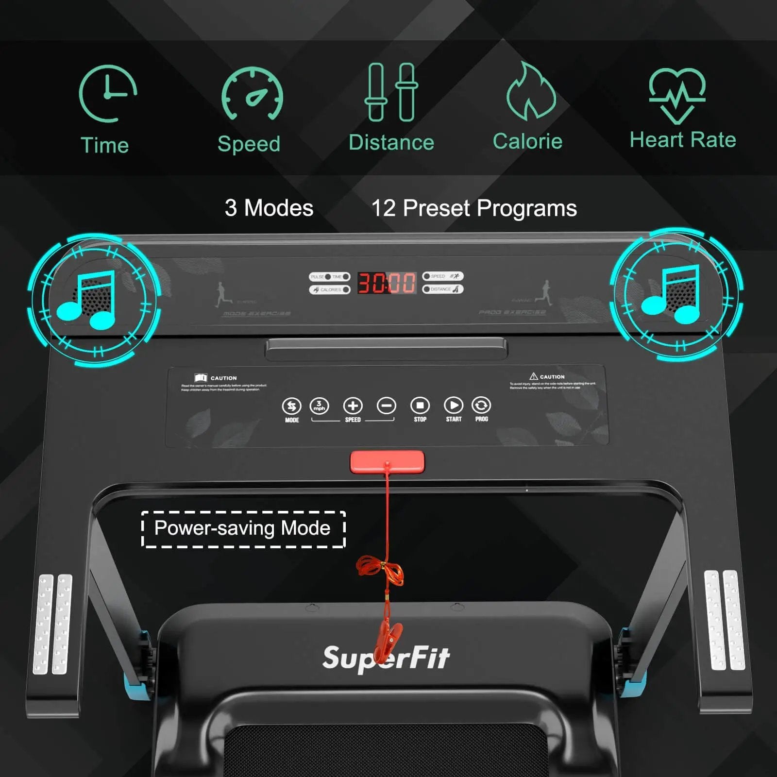 Folding Electric Compact Walking Treadmill with APP Control Speaker by DirectDeals