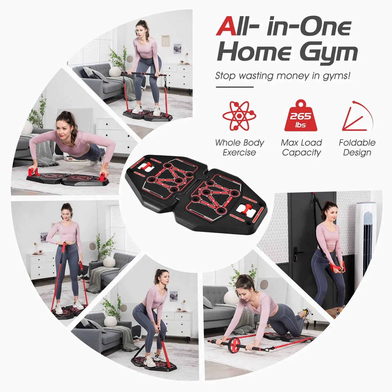 All-in-one Portable Pushup Board with Bag by DirectDeals