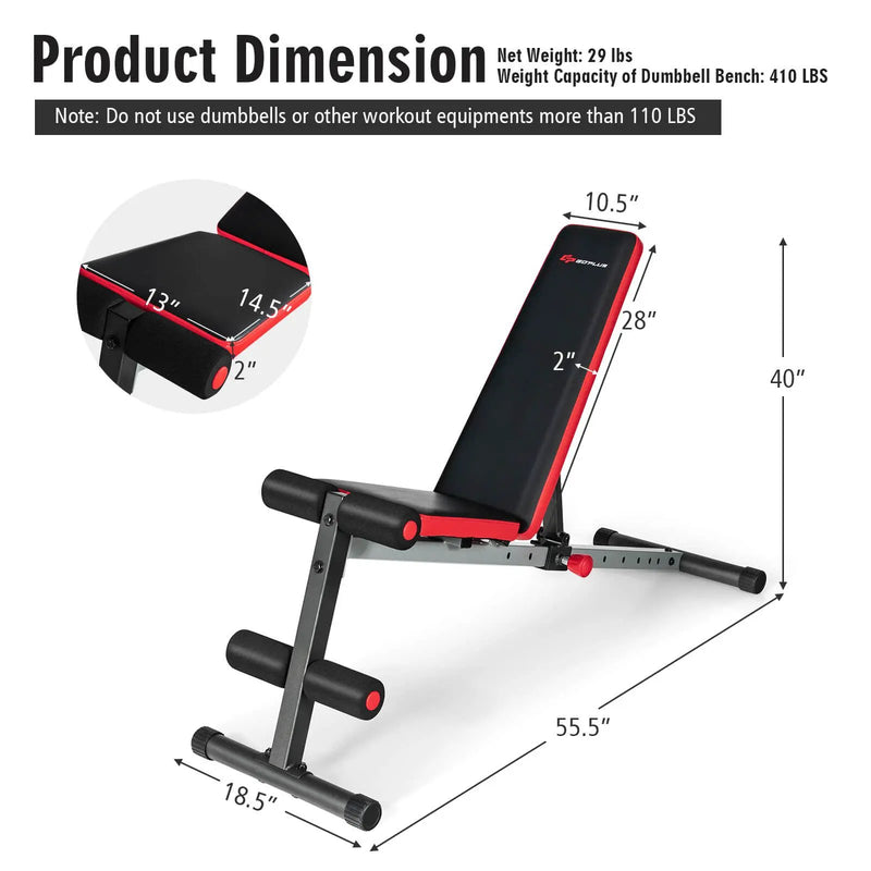 Multi-function Weight Bench with Adjustable Backrest by DirectDeals