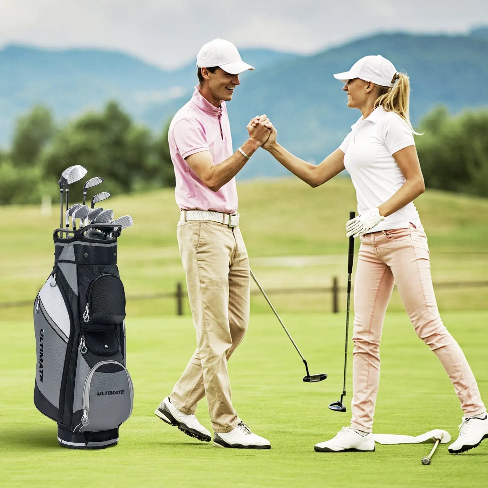 14-Way Golf Cart Stand Bag with Waterproof Rain Hood by DirectDeals