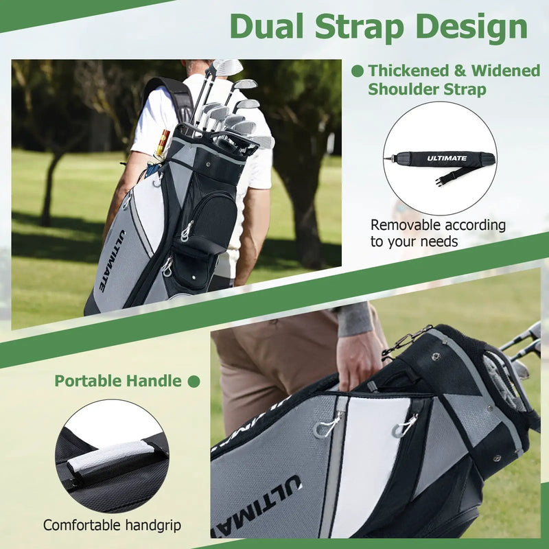 14-Way Golf Cart Stand Bag with Waterproof Rain Hood by DirectDeals