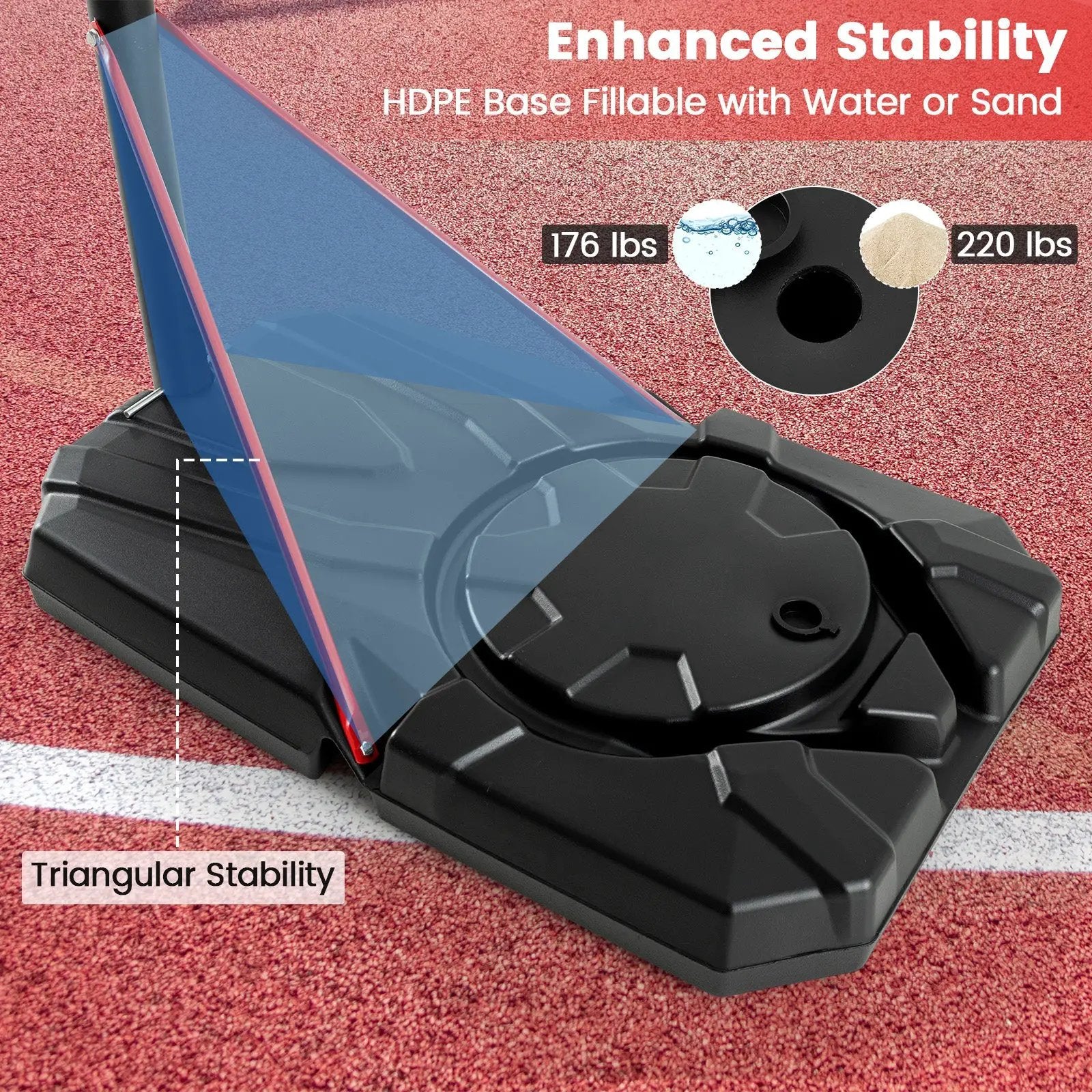 Portable Basketball Hoop with 7.5-10 FT Height Adjustable by DirectDeals