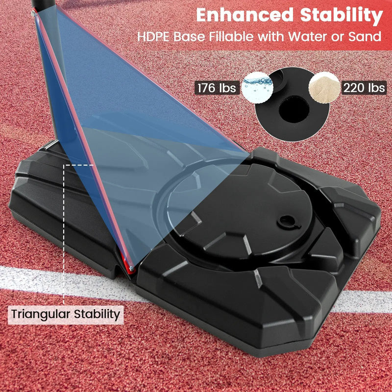 Portable Basketball Hoop with 7.5-10 FT Height Adjustable by DirectDeals