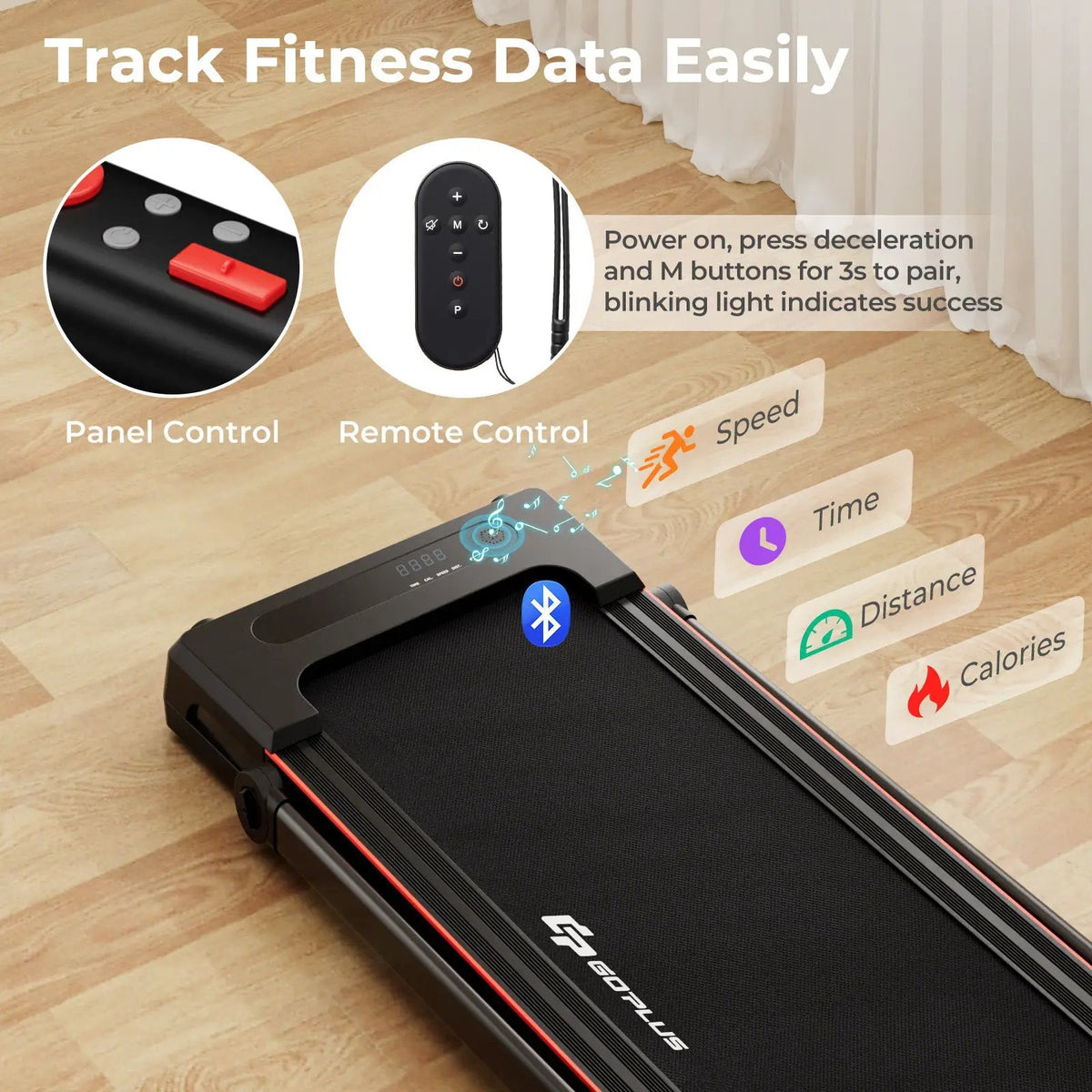 3-in-1 Folding Treadmill with Large Desk and LCD Display by DirectDeals