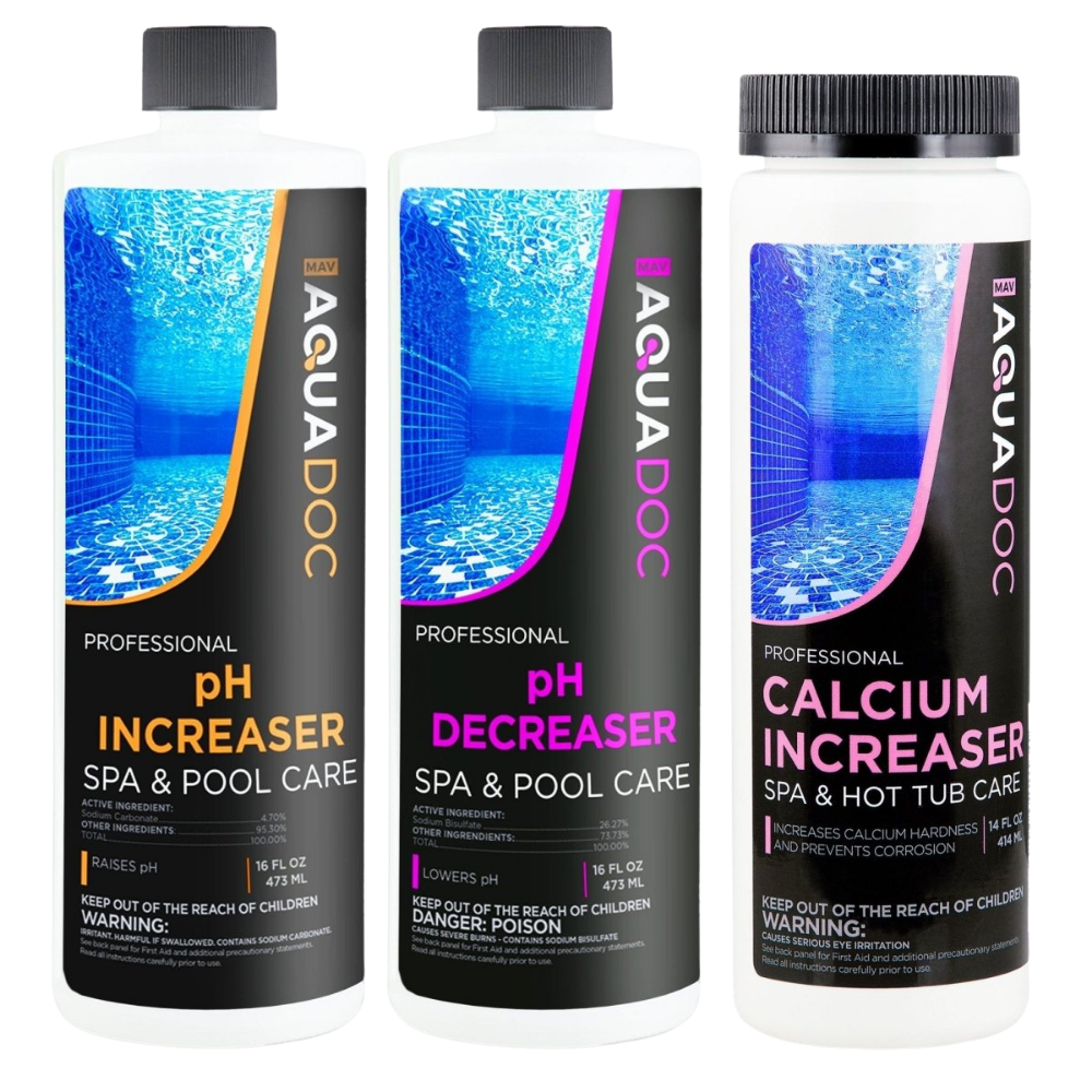 Spa Balancer Kit - pH Increaser + pH Decreaser + Calcium Increaser by AquaDoc