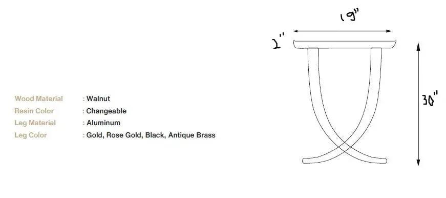 Epoxy Resin Sofa & Console table made of Walnut wood | Ivory Collection by Gizz
