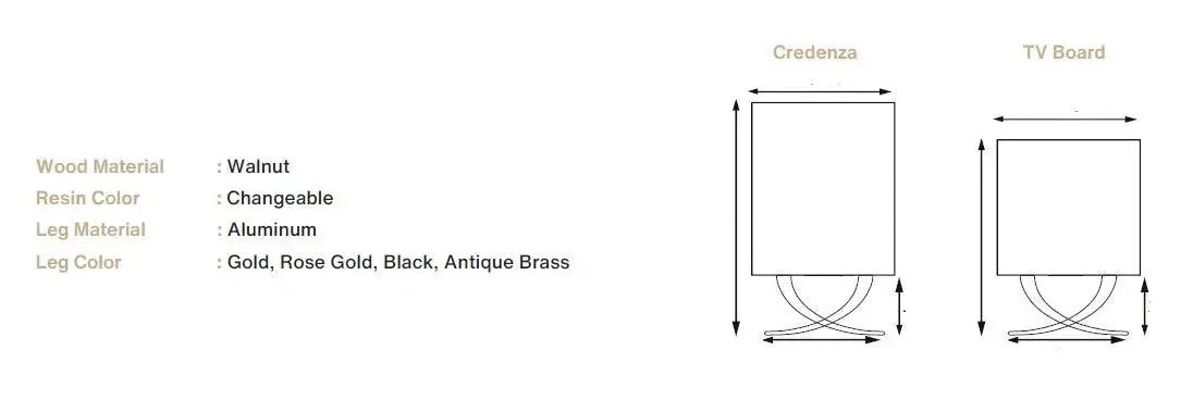 Resin and Walnut Credenza - Modern Sideboard | Ivory Collection by Gizz