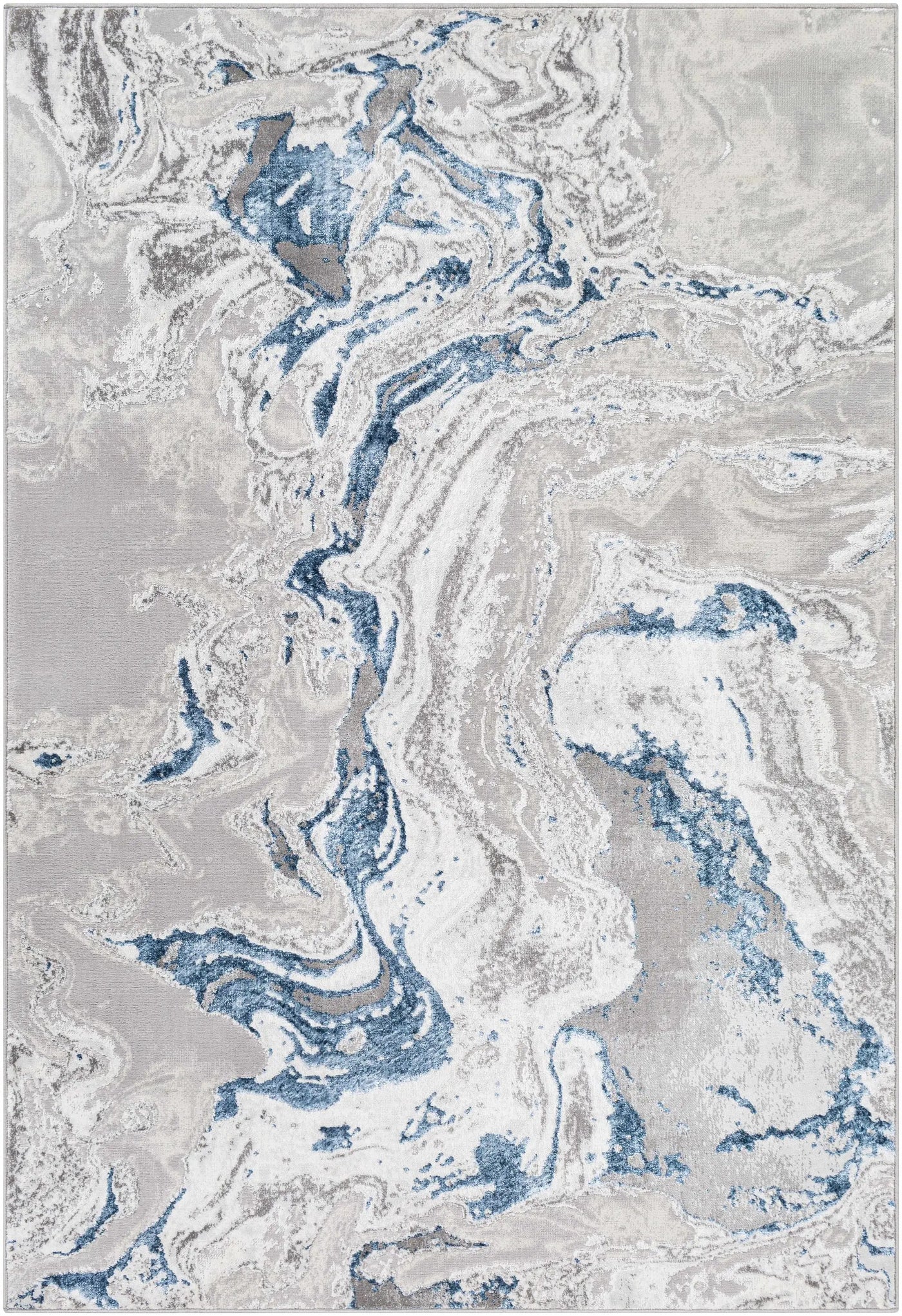 Speldhurst Blue Marble Rug by Boutique Rugs