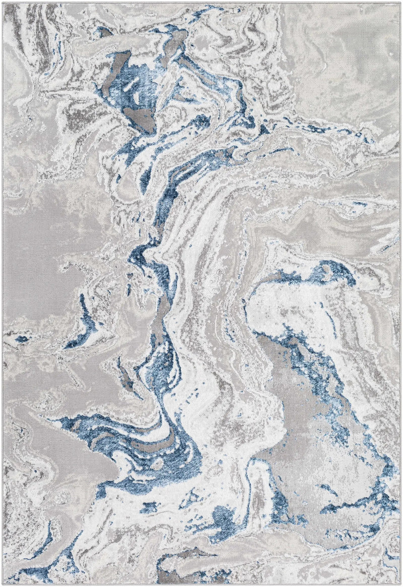 Speldhurst Blue Marble Rug by Boutique Rugs