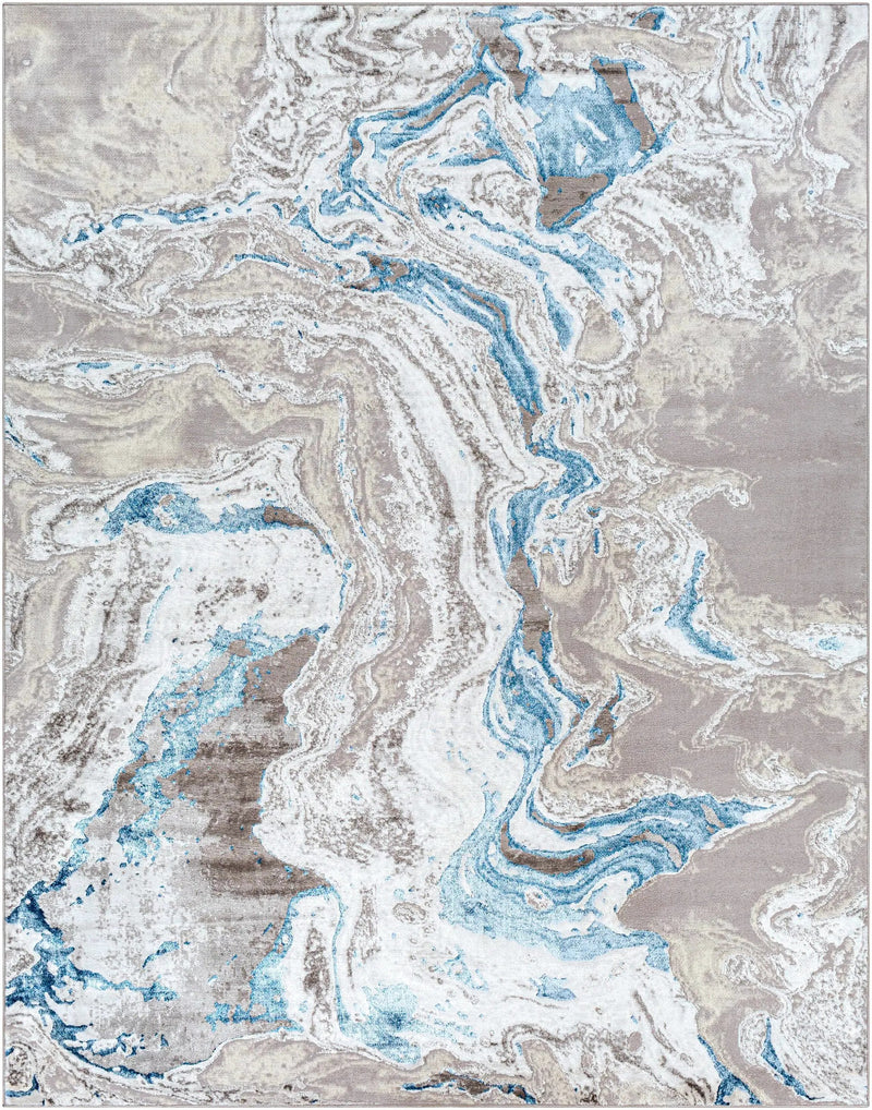 Speldhurst Blue Marble Rug by Boutique Rugs