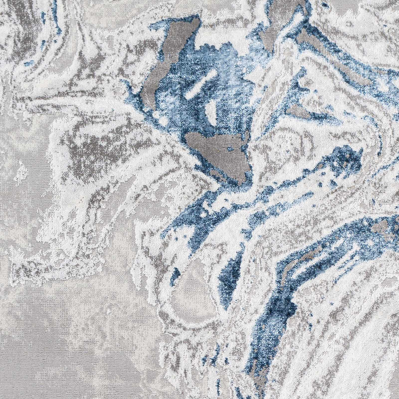 Speldhurst Blue Marble Rug by Boutique Rugs