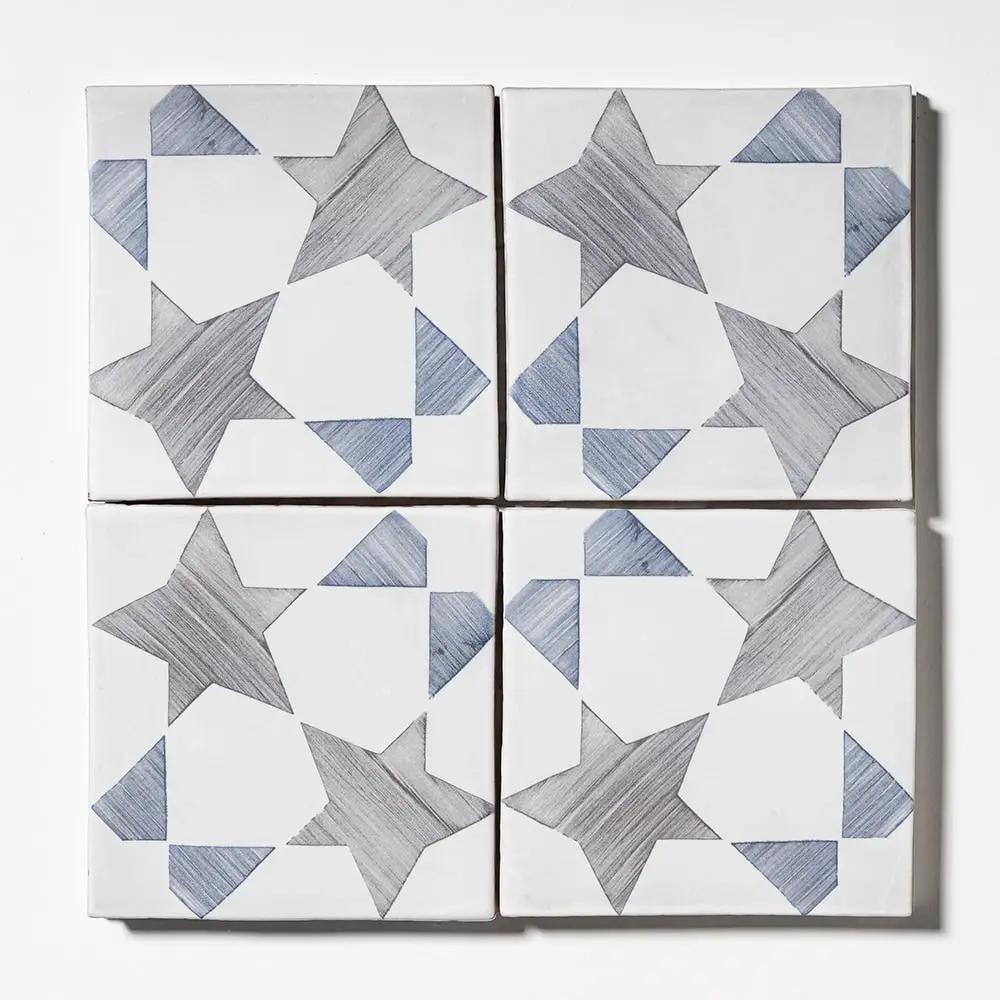 Spinning Stars Matte Glazed Terracotta Tiles 6x6 by Stonetiledepot