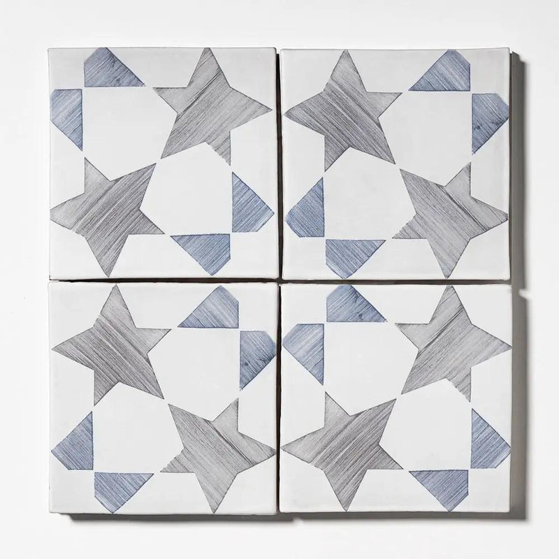 Spinning Stars Matte Glazed Terracotta Tiles 6x6 by Stonetiledepot